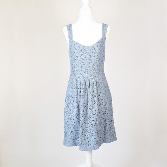 Anthropologie Deletta Silverfield Blue Sweetheart Dress w/ Cut Out Size S, Small - Picture 1 of 12